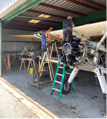 Restoration work inside Hangar 3